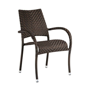 Silla de Jardín Moderna de Ratán, Sillón de Exterior de Diseño Contemporáneo, Patas Cónicas Resistentes, Uso en Pisos Duros - Product Image 3