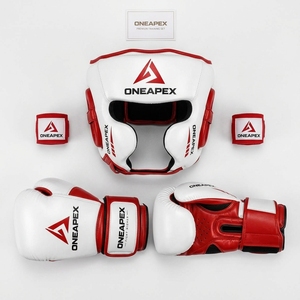 Guantes de Boxeo Rojos y Blancos, Guantes de Entrenamiento Profesional, Guantes de Boxeo Acolchados, Logotipo Personalizado OEM, Guantes Deportivos al por Mayor - Product Image 2