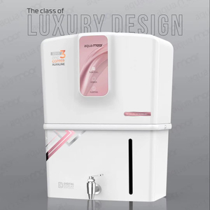 Purificador de agua Aqua Moor blanco y rosa, acrílico, con filtro de ósmosis inversa, cobre y zinc, pantalla digital, tanque de almacenamiento de 12 litros, tecnología alcalina de cobre y zinc. - Product Image 2