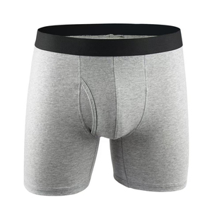 Men's Eco-Friendly 100% <b>Polyester</b> Knitted Mid-Rise Solid Pattern <b>Boxer</b> Shorts - Product Image 4