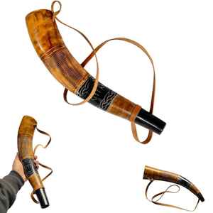 Trompeta de Cuerno Vikinga Medieval, Grabada a Mano, de 16 Pulgadas, Ecológica, Moderna, Regalo, Cuerno Natural, Herramienta de Caza, Decoración - Product Image 4