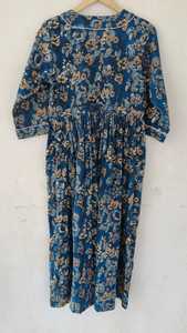 100% Pure Cotton <b>Dress</b> for Women Floral Printed Maxi <b>Dress</b> Fit and Flare Casual <b>Dress</b> Comfortable & Wrinkle Free Beach Wear - Product Image 4