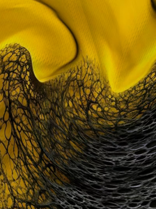 T-shirt à manches courtes pour homme, motif abstrait jaune et noir, coupe classique, respirant, en polyester tricoté, décontracté, col rond - Product Image 6