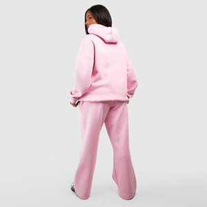 Conjunto Deportivo de Invierno para Mujer Talla Grande, Sudadera con Capucha y Pantalones Deportivos Acampanados con Estampado, Ropa Deportiva para Mujer - Product Image 3