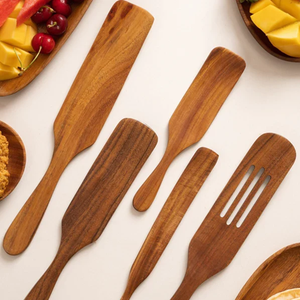 Ensemble de 3 spatules en bois, cuillères pour la cuisine, outils de cuisson, spatule en bois naturel artisanal, cuillère, bâtonnet à remuer - Product Image 4