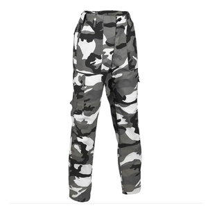 Pantalones Cargo de Camuflaje Azul para Hombre, Cintura Alta, Corte Regular, Transpirables, de Poliéster y Algodón, Ropa Casual de Verano - Product Image 5