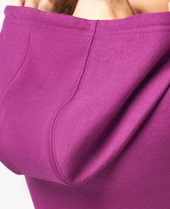 Venta al por mayor a granel ropa Color manga larga pulóver Crop Hoodie algodón deporte Streetwear Casual sólido tejido sudaderas con capucha para mujer - Product Image 3