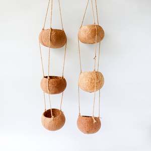 Pots de jardin verticaux, prix usine, pots en coquille de noix de coco naturelle, décoration, pot à 3 niveaux - Product Image 4
