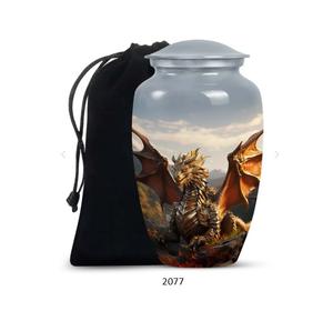 Urne funéraire Dragon de la Forêt pour adultes, homme et femme, urne commémorative pour cendres de maman et de papa, urne décorative bleue - Product Image 3