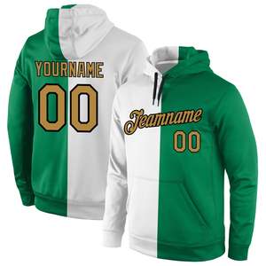 เสื้อฮู้ดดี้สปอร์ตสีขาวทองเขียวเคลลี่แบบสั่งทำพิเศษ ปักชื่อทีมและหมายเลขได้ตามต้องการ ชุดกีฬา - Product Image 1