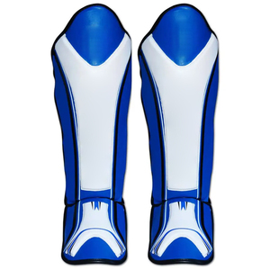 Protectores de Piernas de Compresión de Spandex Blancos y Negros con Cierre de Velcro para Entrenamiento de Artes Marciales, Ligeros para Adultos - Product Image 3