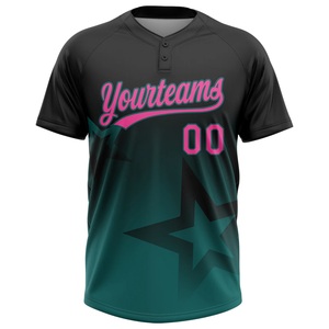 เสื้อซอฟต์บอลสีดำชมพูสไตล์ใหม่ปี 2026 ลายหินอ่อนแบบนามธรรม รับทำโลโก้ทีม ชื่อ หมายเลข ผู้ผลิตชุดกีฬาแบบ OEM - Product Image 2