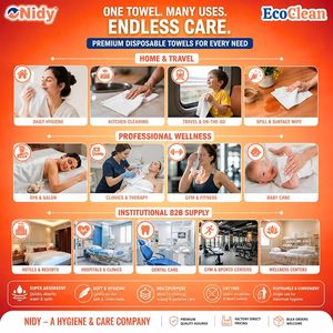 Toalla Desechable Absorbente Premium Nidy EcoClean 20x20 Cm, Suave, Higiénica, Sin Pelusas, Material PP, Impermeable y Transpirable - Product Image 6
