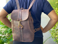 Sac à dos en cuir marron r260, Vintage, fait à la main, pour bureau
