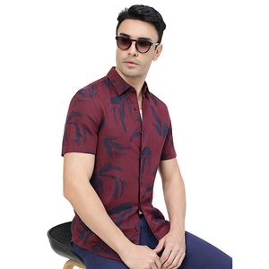 เสื้อเชิ้ตคอปกพิมพ์ลายศิลปะนามธรรมผ้าลินินผสมพรีเมียมสำหรับผู้ชาย เนื้อผ้าบางเบา ระบายอากาศได้ดี เหมาะสำหรับใส่เที่ยวชายหาด วันหยุด สไตล์ลำลอง - Product Image 1