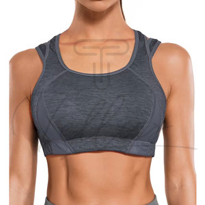 Ropa Deportiva Talla Grande, Sujetador Deportivo Transpirable con Logotipo Frontal para Mujer, con Soporte Medio para Yoga, Ejercicio y Fitness, Disponible en Stock - Product Image 1