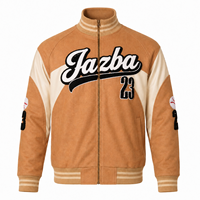 Veste universitaire en laine pour homme sur mesure, panneaux en cuir, patchs en chenille, fermeture éclair en laiton antique, fabrication OEM sous marque privée