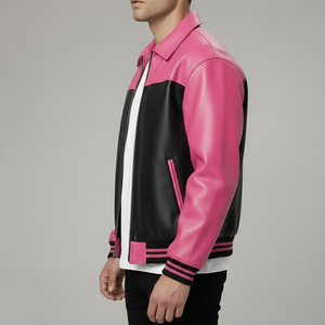 Men's Genuine Leather Stand Collar <b>Waterproof</b> Eco-Friendly Outerwear <b>Jacket</b> High Quality Zipper <b>Long</b> Sleeve Winter <b>Jacket</b> Men - Product Image 5