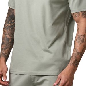 T-shirt imprimé en coton vert sauge pour homme, coupe classique, col rond, manches courtes, décontracté, respirant, streetwear, été - Product Image 5