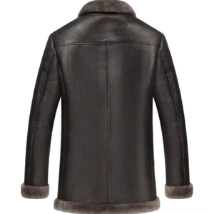 Chaqueta de Invierno para Hombre, Larga y Cálida, de Piel de Oveja, con Capucha y Ribete de Piel, Tejido de Lana, Servicio OEM, Acabado Impermeable y Transpirable - Product Image 2