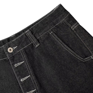 Shorts en toile pour hommes, bords bruts, multi-poches, design personnalisé, style workwear, coupe large, ourlets coupés, séchage rapide - Product Image 5