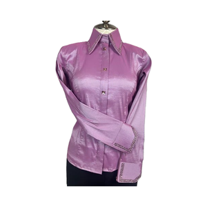 Vaquera hecha a mano Western Show Shirt Cintura alta Cierre de cremallera Tela de tafetán elástica transpirable para ropa de equitación - Product Image 1