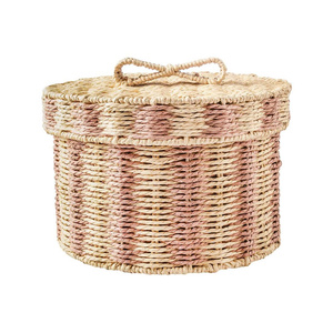 Handwoven Paper Rope <b>Rectangle</b> Storage Basket With Lid Decorative Wicker Organizer <b>Bin</b> Home Storage Trunk Box Factory - Product Image 4