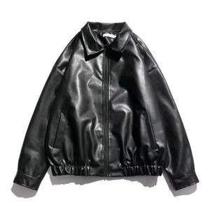Unisex canvas bomber <b>jacket</b> with plain black design casual winter waterproof eco-friendly zipper - Product Image 1