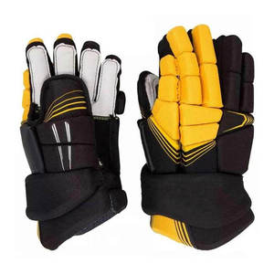 ถุงมือฮอกกี้น้ำแข็งระดับมืออาชีพ HI-GLOW SPORTS INTERNATIONAL หนังผสมคาร์บอนไฟเบอร์ ปิดแบบสแนป ปรับขนาดได้ - Product Image 1
