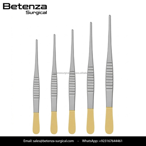 Pince à tissus DeBakey en acier inoxydable allemand, droite, 20 cm, à pointe fine, atraumatique, pour prélèvement vasculaire, avec embout en forme de pouce - Product Image 6