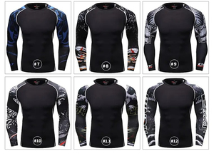 เสื้อรัดกล้ามเนื้อสำหรับ MMA แบบ Rashguard ขายส่ง พิมพ์ลายด้วยความร้อนตามสั่ง ระบายอากาศได้ดี ทนทาน เหมาะสำหรับยิวยิตสู จิวยิตสูแบบต่อสู้ และบราซิลเลียนยิวยิตสู - Product Image 5