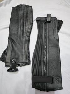 Custom Genuine Leather Equestrian <b>Half</b> <b>Chaps</b> Soft Cowhide Horse Riding Leg Armor Gaiters Factory Supplier Bags - Product Image 4