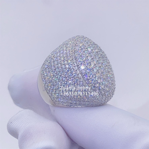 Moissanite Diamond <b>Ring</b> 925 Silver Iced Out Dome Design Luxury Sparkling <b>Statement</b> <b>Ring</b> for Men Women Wedding Gift - Product Image 5