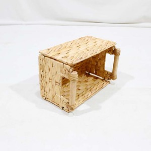Panier de rangement pliable en jacinthe d'eau et fer, nouveau design, avec poignées en bois - Product Image 3