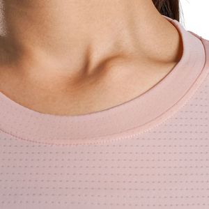 Camiseta Deportiva Rosa para Mujer, Cuello Redondo, Manga Corta, Ajustada, Elástica, para Gimnasio, Entrenamiento, Running, Yoga, Transpirable - Product Image 5