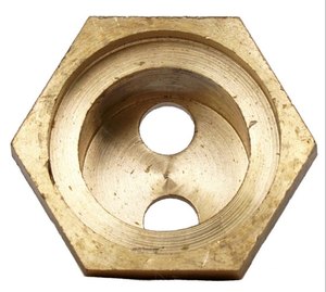 Bride en laiton poli Lucky Brass 1. Filetage BSP en pouces usiné CNC pour le montage d'éléments chauffants électriques - Product Image 2