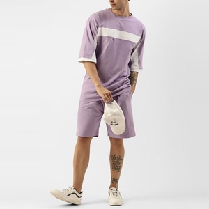 Ensemble de costume décontracté pour homme en tissu respirant, deux pièces, été, avec t-shirt à manches courtes et short, polyester/coton - Product Image 2