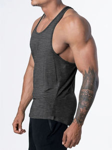 Men's Quick Dry Tank Top for Gym Fitness Casual Skinny <b>Stringer</b> Singlet <b>Vest</b> Solid Knitted Fabric Men's Casual Sleeveless Shirt - Product Image 2