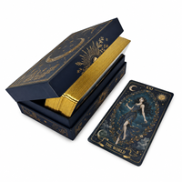Vente en gros de jeux de cartes de tarot personnalisés de haute qualité, impression personnalisée, épaisseur supérieure, bordure dorée, 78 cartes, design personnalisé