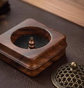 Quemador de incienso de madera con taza de metal para quemar incienso de Oud Bakhoor y decoración aromática para el hogar. - Product Image 3