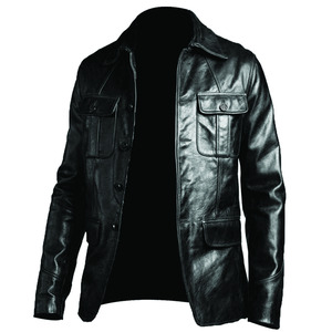 High Quality Custom <b>Men</b> <b>Leather</b> <b>Jacket</b> Solid Color Casual Wear New Style and Logo Best Selling <b>Men</b> <b>Leather</b> <b>Jacket</b> - Product Image 5