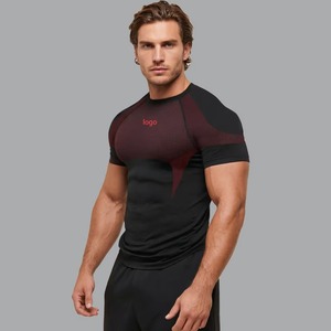 Custom Bodybuilding Compression Shirt Manufacturer Gym Wear Performance T Shirt <b>Polyester</b> Spandex OEM Private Label Supplier - Product Image 2