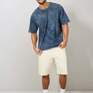 เสื้อยืดคุณภาพสูง พรีเมียม ดีไซน์สั่งทำ สีพื้น ล้างสีแบบแอซิด 100% ผ้าฝ้าย โลโก้สั่งทำ ปริมาณมาก ปรับแต่งได้ เสื้อยืดผู้ชาย - Product Image 5
