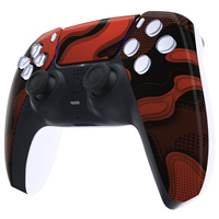 Pour boîtier de contrôleur PS5-EXtremeRate rouge noir Camouflage personnalisé bricolage façade et couverture de pavé tactile