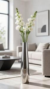 Jarrón de Mesa de Metal Fundido Dorado con Acabado Espejo y Cuello Ancho, Centro de Mesa Hermético para Decoración Floral en Bodas y Salas de Estar - Product Image 2