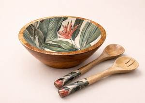 Tazón de Madera de Primera Calidad Hecho a Mano, Resistente al Calor, con Recubrimiento Floral, Apto para Lavavajillas, Apilable y Ecológico - Product Image 2