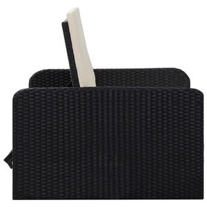Adjustable Armrest Black Pe <b>Rattan</b> Garden <b>Sofa</b> Set Medium Outdoor Furniture <b>2</b> <b>Seater</b> Contemporary Design - Product Image 5
