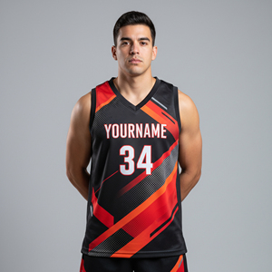 เสื้อบาสเก็ตบอลคุณภาพสูงปี 2026 ออกแบบเองได้ ระบายอากาศ แห้งเร็ว ต้านเชื้อแบคทีเรีย คอวี ยูนิเซ็กซ์ ผ้าโพลีเอสเตอร์ 100% - Product Image 1