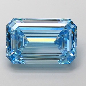 Diamant de laboratoire de 5,04 carats, taille émeraude, bleu vif fantaisie, clarté VS1, polissage excellent, pierre précieuse CVD de qualité supérieure, bijou de luxe - Product Image 1