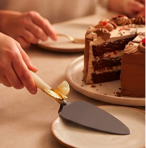 Butterfly Ceramic Handle Cake Server Stainless Steel Irregular Shape Perfect For Special Occasions And Home Entertaining - Product Image 6